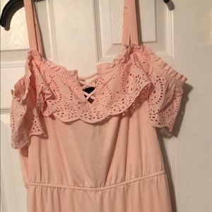 Eyelet Trim off the shoulder midi dress BNWT